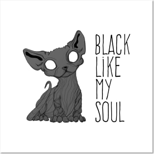 Black like my soul Kitten Posters and Art
